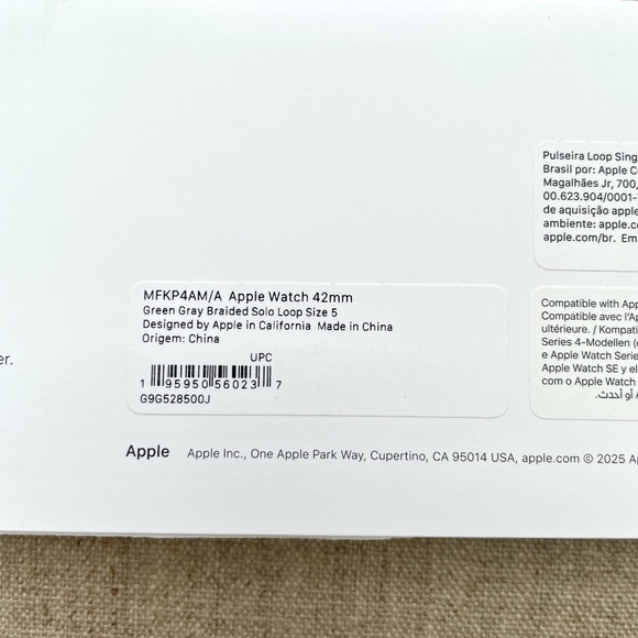 Apple Watch Braided Solo Loop Band (42mm - Green Grey - Size 5) - Picture 7 of 10